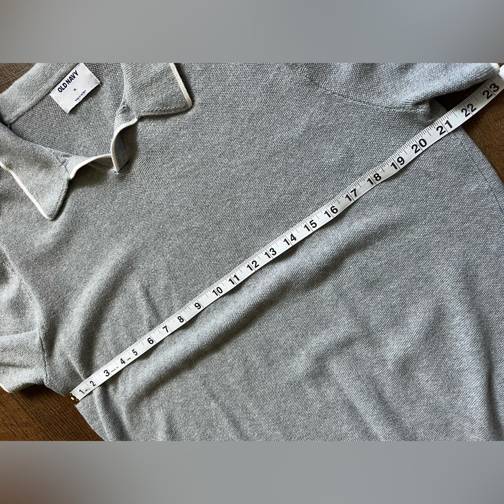 Old Navy tipped collar polo sweater gray men’s size XL - Picture 9 of 15